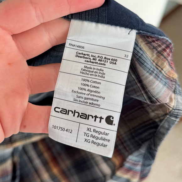 Carhartt Men's Plaid Button Down Shirt size XL - Picture 4 of 5